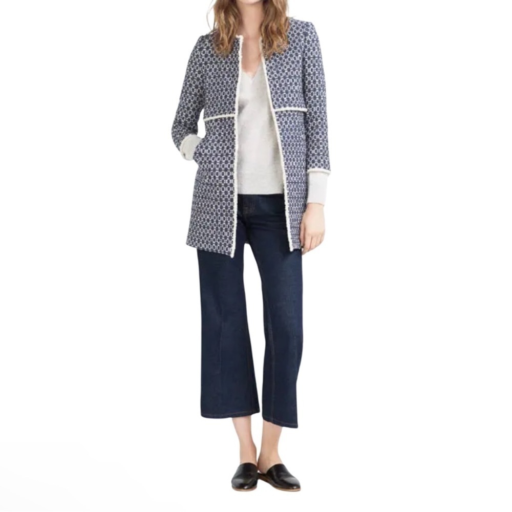 Zara Coat/Jacket With Fringe Edges, Size Small